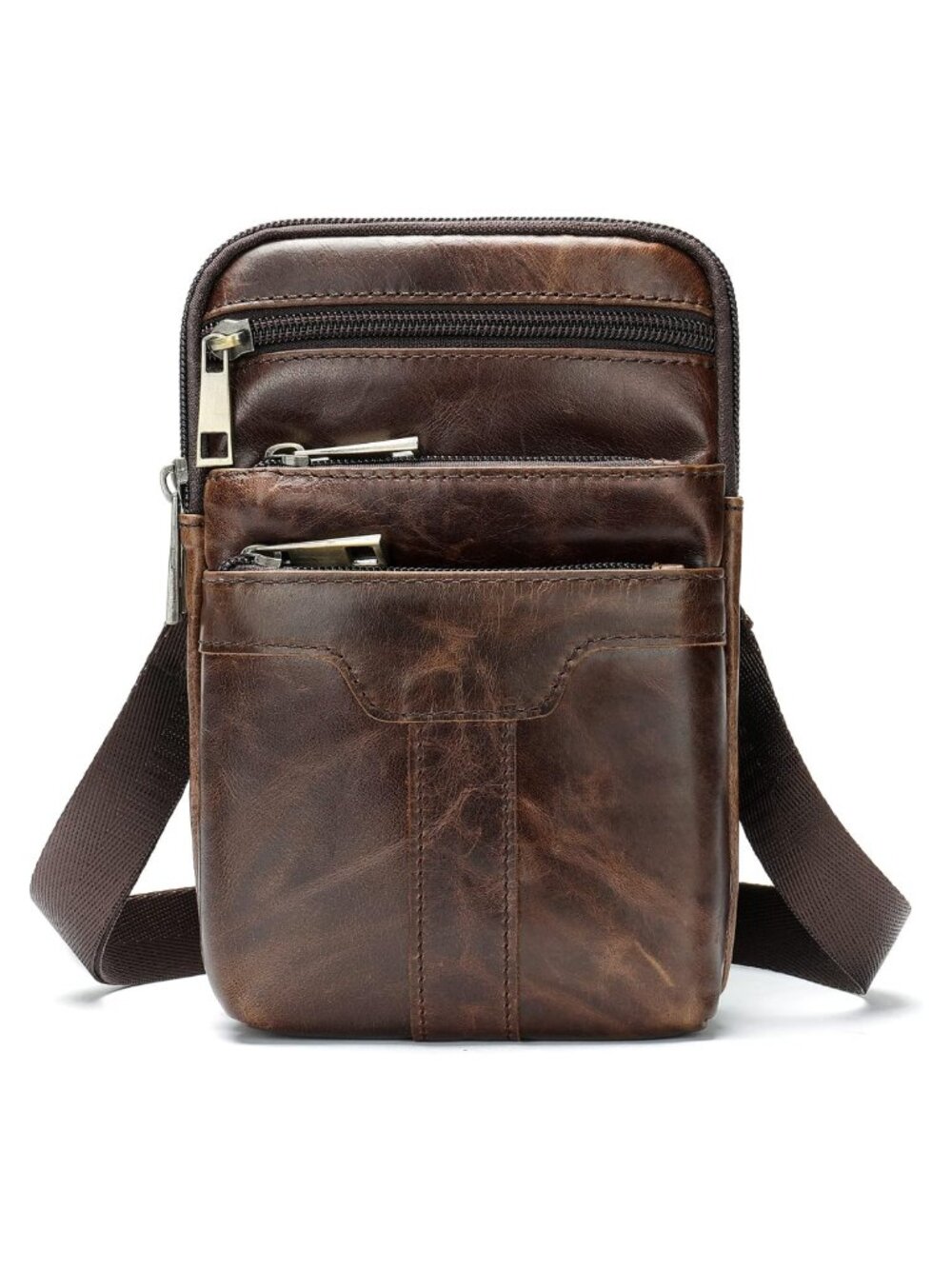 Cell Phone Waist Bag Belt Holster Crossbody Pouch PU Leather Travel Messenger
